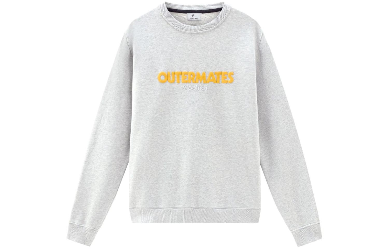 WOOLRICH SS24 Embroidered Logo Crewneck Sweatshirt Grey CFWOSW0217MRUT3683103