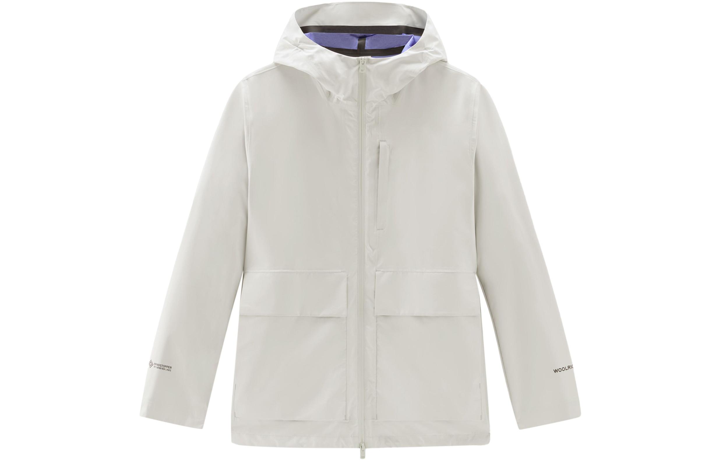 WOOLRICH SS24 Solid Color Zip-Up Hoodie Jacket Light Beige CFWOOU0917MRUT3673808