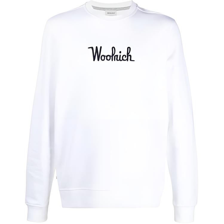 WOOLRICH White Pullover Logo Embroidered Sweatshirt WOSW0090MRUT2544-8041
