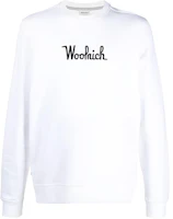 WOOLRICH White Pullover Logo Embroidered Sweatshirt WOSW0090MRUT2544-8041 WOOLRICH White Pullover Logo Embroidered Sweatshirt WOSW0090MRUT2544-8041