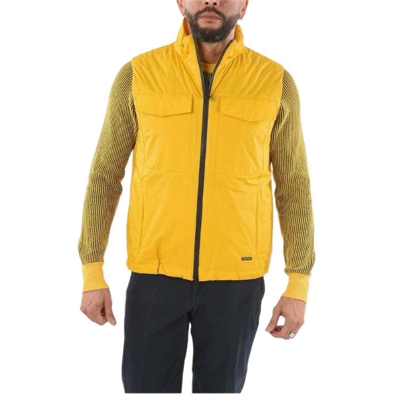 WOOLRICH Yellow Jacket with Colorblock Ribbed Cuffs and Zipper. COWOGIL0113PR042251