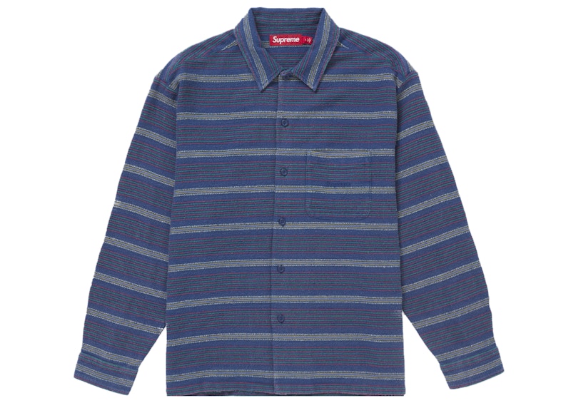 Woven Stripe Shirt Blue