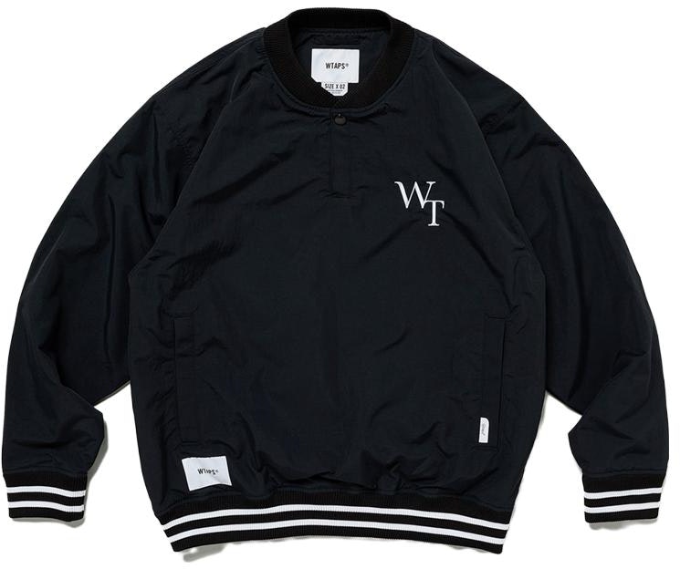 wtaps-black-pullover-jacket-with-embroidered-lettering-231-brdt-jkm-02-bk