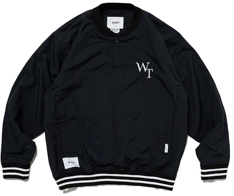 WTAPS Black Pullover Jacket with Embroidered Lettering. 231BRDT-JKM02-BK Buy WTAPS Black Pullover Jacket with Embroidered Lettering. 231BRDT-JKM02-BK