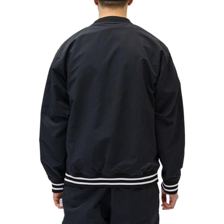 Shop WTAPS  Black Pullover Jacket with Embroidered Lettering. 231BRDT-JKM02-BK