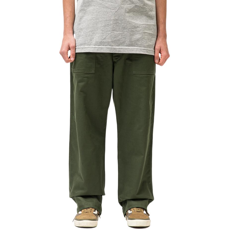Shop WTAPS  Straight-Leg Casual Pants Olive Green 221BRDT-PTM01