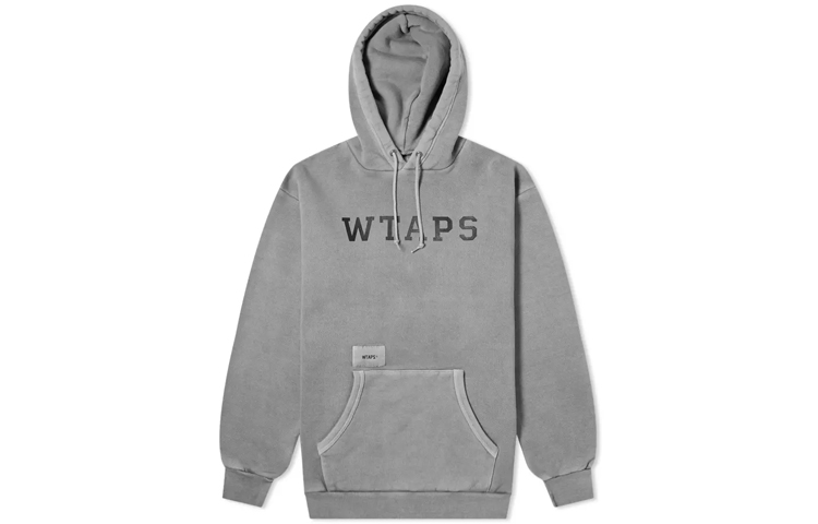 WTAPS Academy Drawstring Hoodie Gray 192ATDT-CSM02S