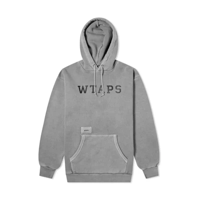 WTAPS Academy Drawstring Hoodie Gray 192ATDT-CSM02S