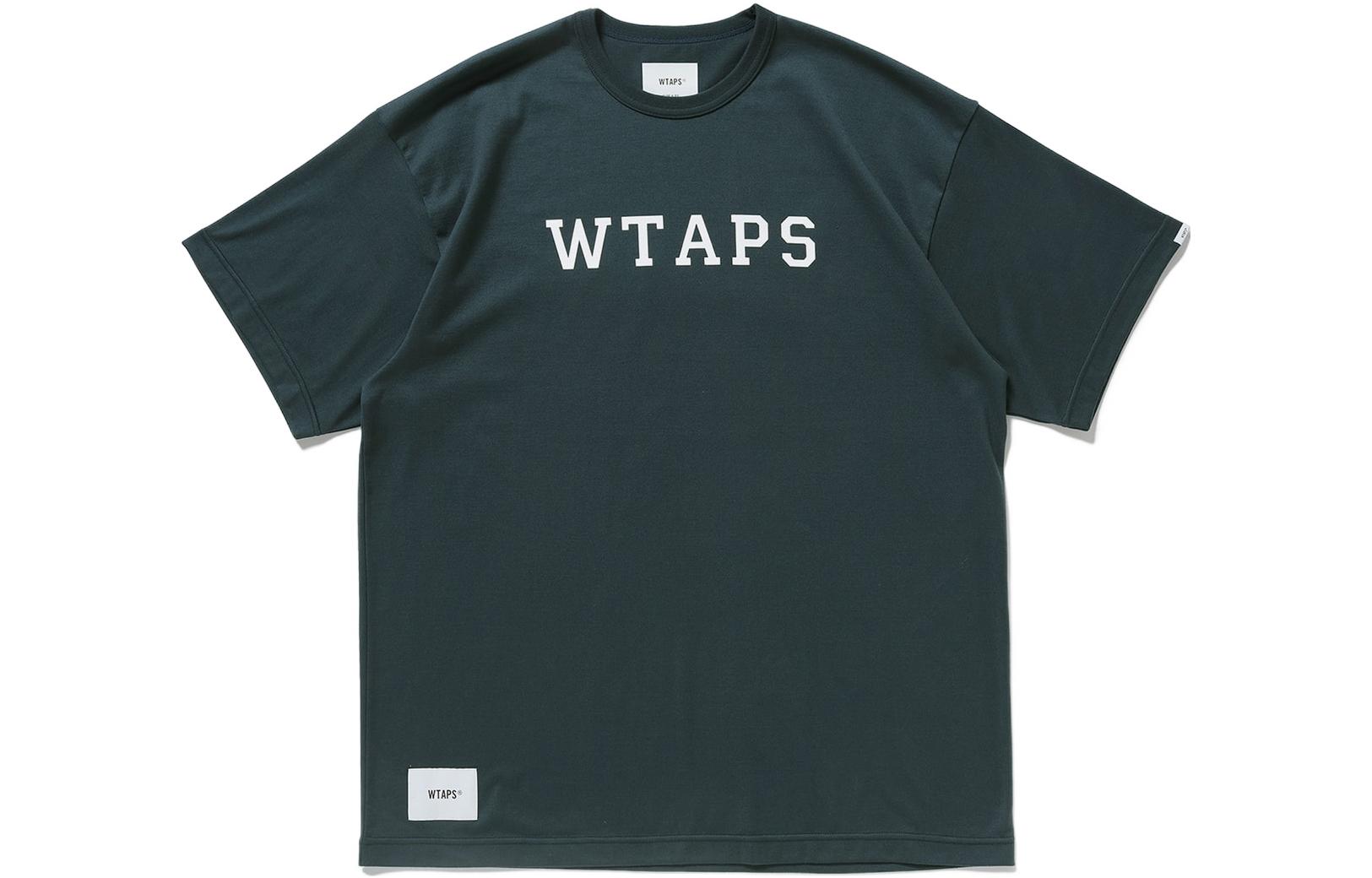 Shop WTAPS Academy Logo Crewneck Short Sleeve T-Shirt 221ATDT-CSM17