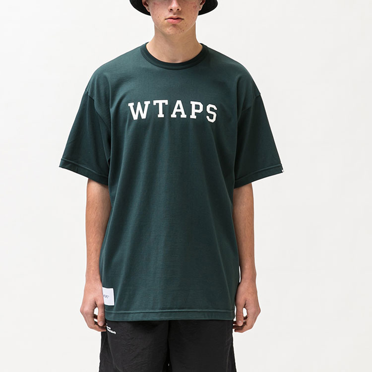 Details for WTAPS Academy Logo Crewneck Short Sleeve T-Shirt 221ATDT-CSM17
