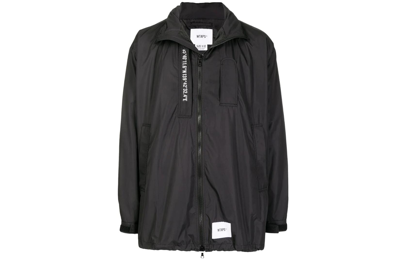 WTAPS Appliqué High Neck Zip-Up Jacket 211BRDTJKM01BLACK
