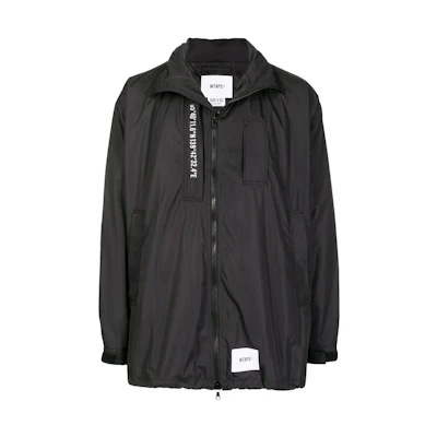 WTAPS Appliqué High Neck Zip-Up Jacket 211BRDTJKM01BLACK