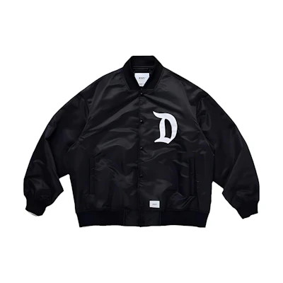 WTAPS Black Single-Breasted Jacket with Back Letter Print 231TQDT-JKM01