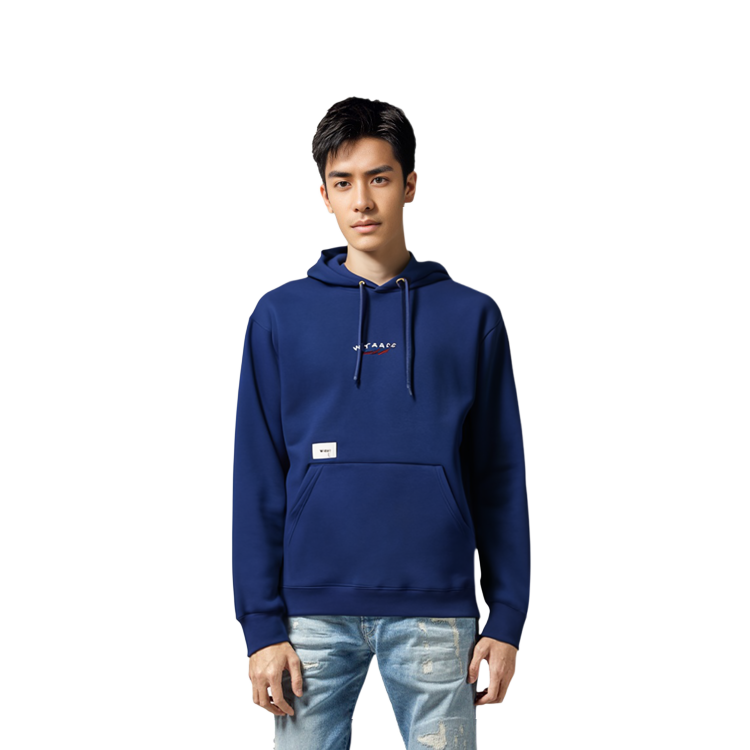 Sizing WTAPS 藍色刺繡字母設計連帽上衣 212ATDT-CSM20-BLU