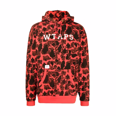 WTAPS Camo Pullover Hoodie Red 182ATDT-CSM04