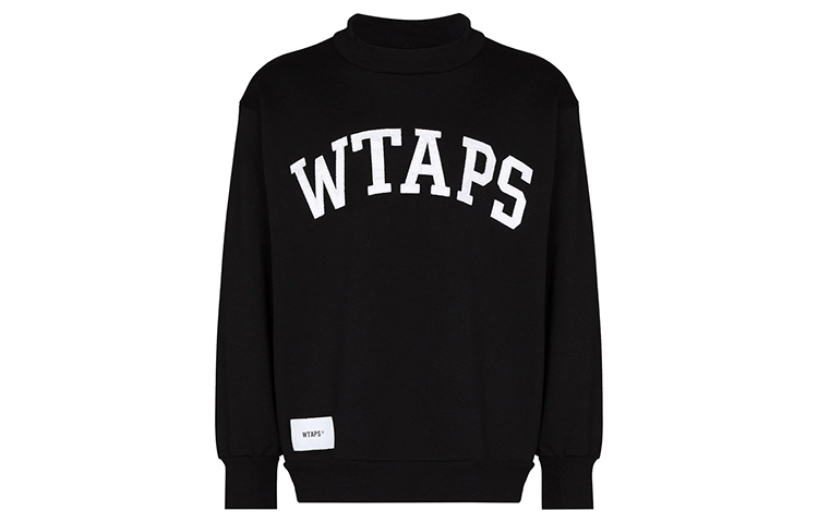WTAPS College Logo Crewneck Sweatshirt Black 202ATDTCSM11