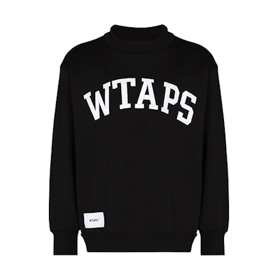 WTAPS College Logo Crewneck Sweatshirt Black 202ATDTCSM11