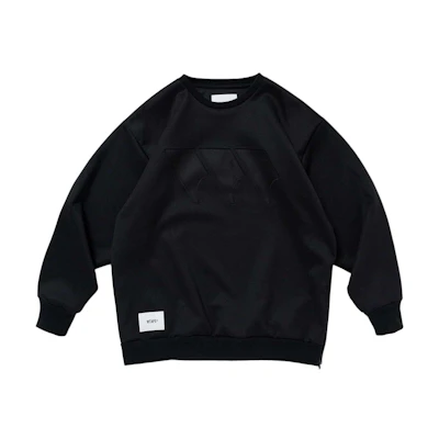WTAPS Color Block Crewneck Sweatshirt Black Unisex Long Sleeve Casual Pullover 241ATDT-CSM07