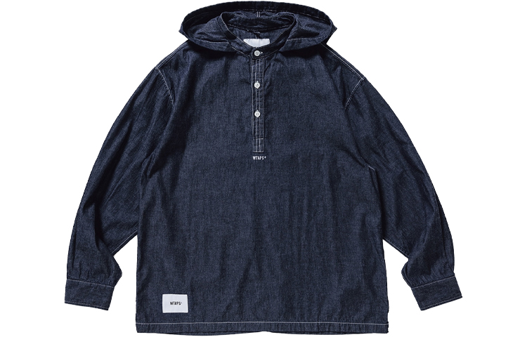 WTAPS Embroidered Logo Buttoned Denim Hoodie 211BRDT-SHM05