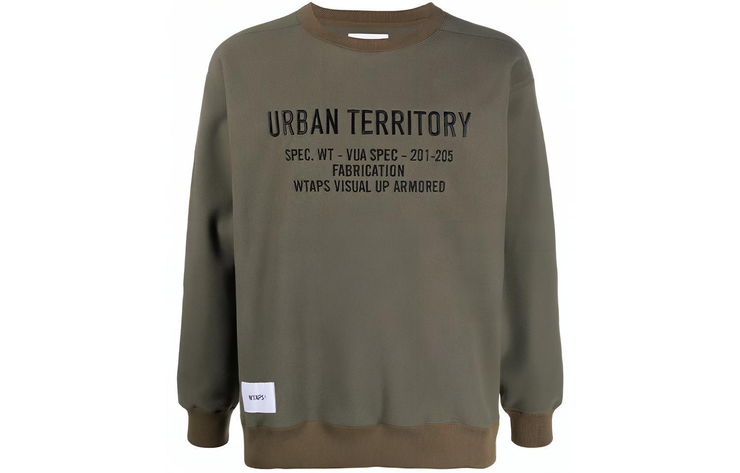 WTAPS Embroidered Pullover Sweatshirt Unisex Gray Green 202ATDT-CSM33