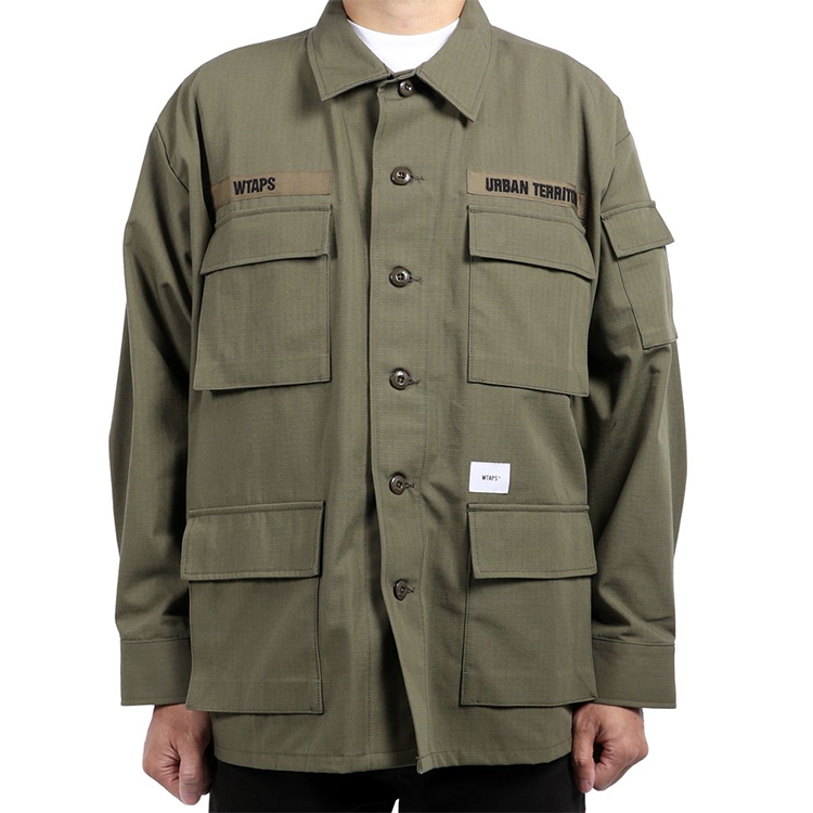 Shop WTAPS Four-Pocket Long Sleeve Workwear Jacket 202WVDT-SHM01
