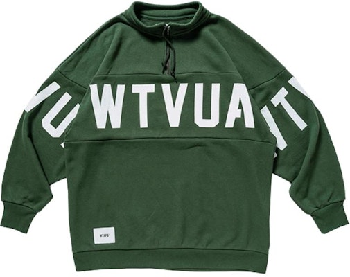 WTAPS FW21 Half-Zip Pullover Sweatshirt with Letter Print Unisex. 212ATDT-CSM12 Buy WTAPS FW21 Half-Zip Pullover Sweatshirt with Letter Print Unisex. 212ATDT-CSM12