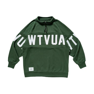 WTAPS FW21 Half-Zip Pullover Sweatshirt with Letter Print Unisex. 212ATDT-CSM12