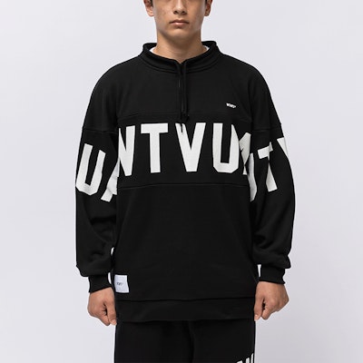 WTAPS FW21 Half-Zip Pullover Sweatshirt with Letter Print Unisex. 212ATDT-CSM12 Lookbook WTAPS FW21 Half-Zip Pullover Sweatshirt with Letter Print Unisex. 212ATDT-CSM12