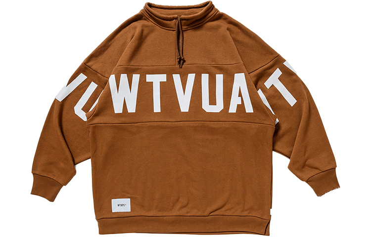 Cheap WTAPS FW21 Half-Zip Pullover Sweatshirt with Letter Print Unisex. 212ATDT-CSM12
