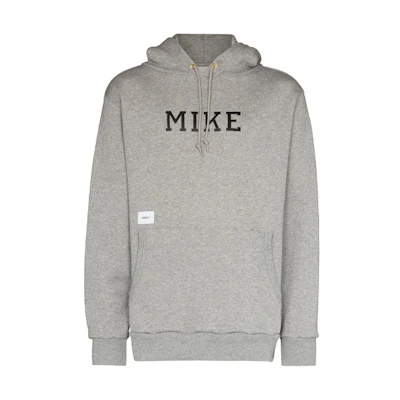 WTAPS FW21 Logo Print Drawstring Hoodie Grey Edition 211ATDTCSM38