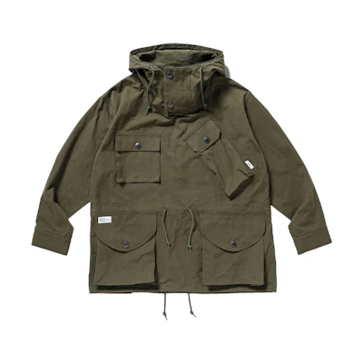 WTAPS FW21 Solid Color Multi-Pocket Drawstring Hooded Jacket Men. 212WVDT-JKM04