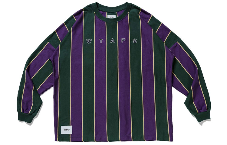 WTAPS FW21 Striped Crewneck Pullover Sweatshirt 212ATDT-CSM35