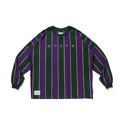WTAPS FW21 Striped Crewneck Pullover Sweatshirt 212ATDT-CSM35