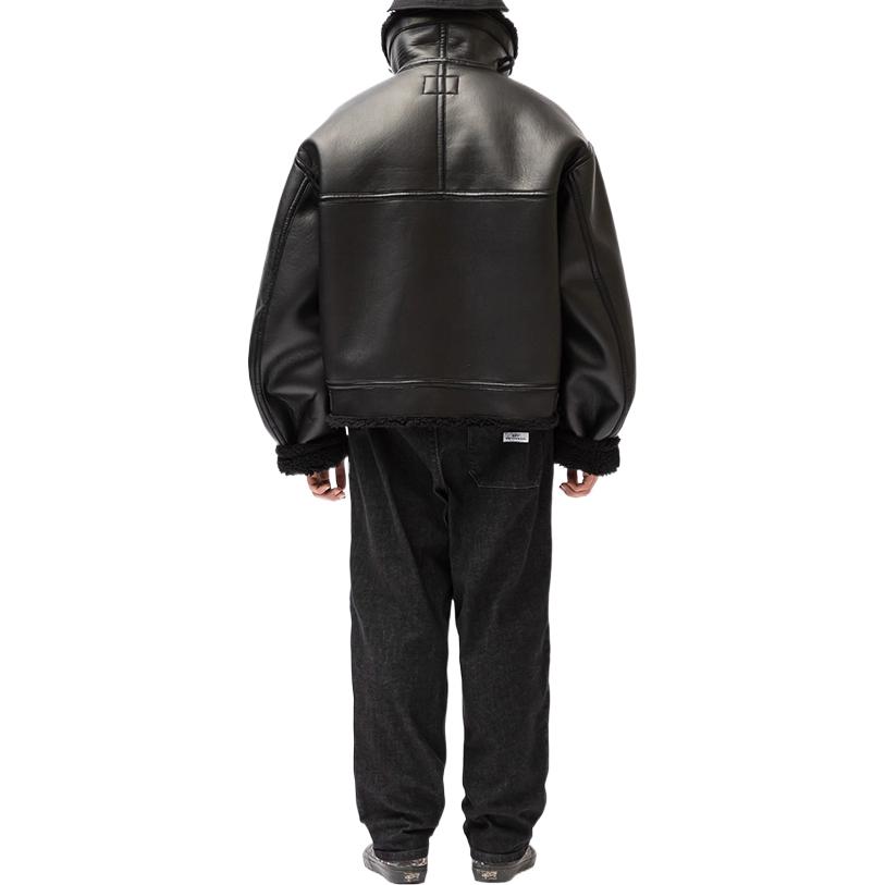 Purchase WTAPS FW22  Black Plain Collared Jacket 222BRDT-JKM05