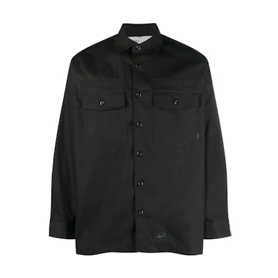 WTAPS FW22 Black Single-Breasted Casual Shirt Jacket for Men 222BRDTSHM01