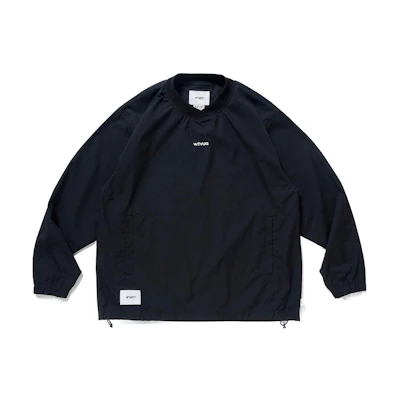 WTAPS FW22 Crewneck Pullover Jacket with Front Logo Print 222TQDT-JKM02
