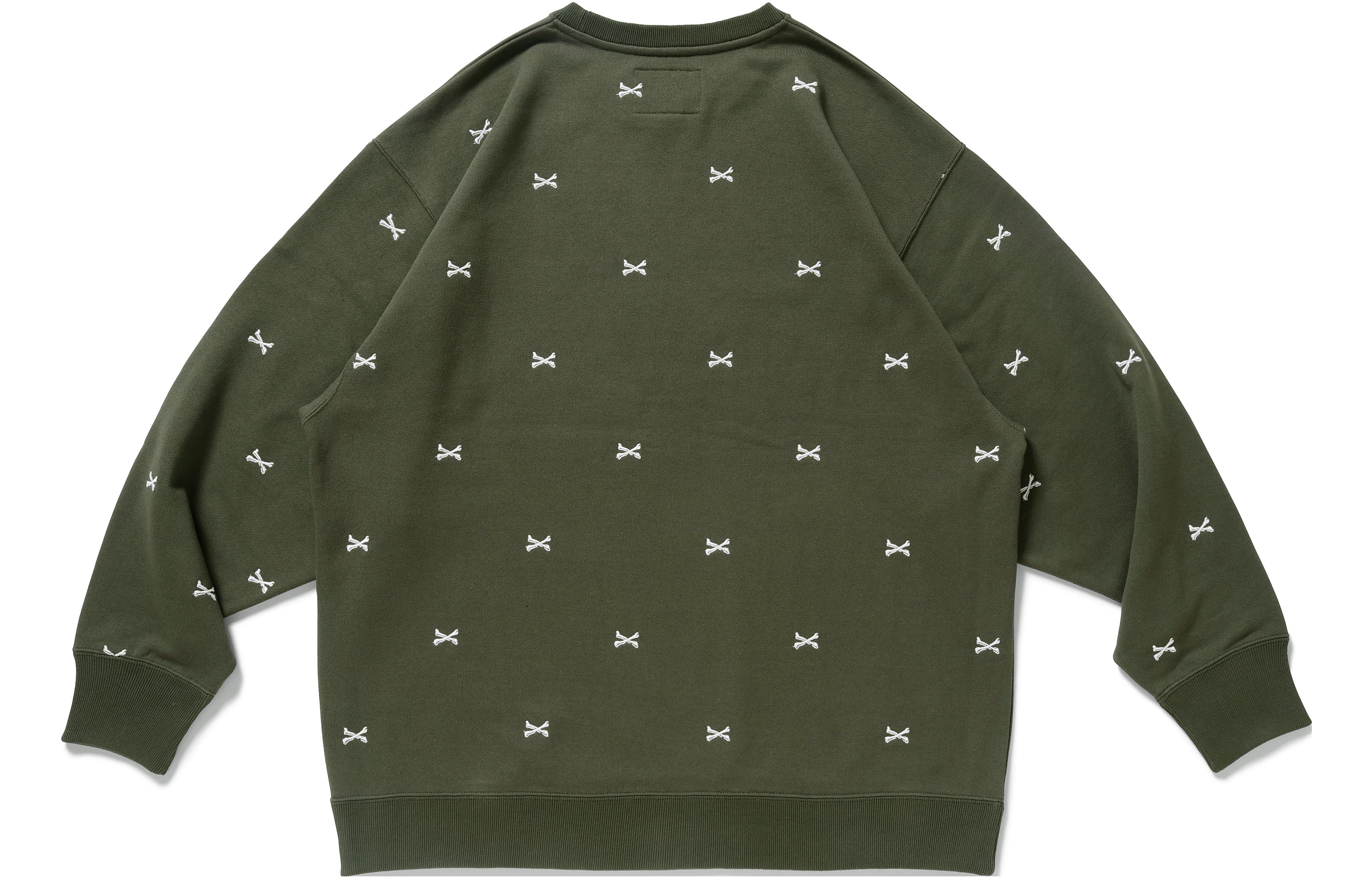 Shop WTAPS FW22 Graphic Print Crewneck Long Sleeve Sweater Menswear. 222ATDT-CSM25