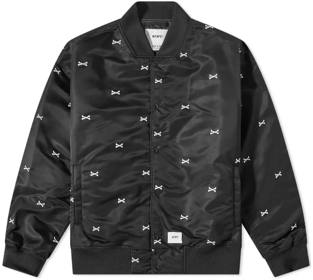 wtaps-fw-22-letter-print-stand-collar-jacket-black-unisex-212-tqdt-jkm-01-blk