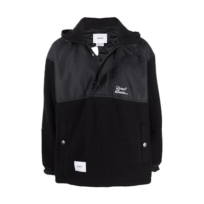 WTAPS FW22 Logo Embroidered Paneled Long Sleeve Jacket Black 212TQDTJKM02BLACK