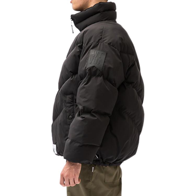 Details for WTAPS FW22 Logo Print High-Neck Zip-Up Jacket Black  Outerwear. 222BRDT-JKM02