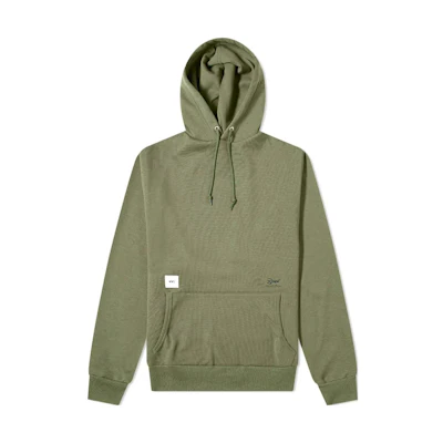 WTAPS FW22 Military Green Pullover Hoodie with Pockets 202ATDT-CSM19-OD