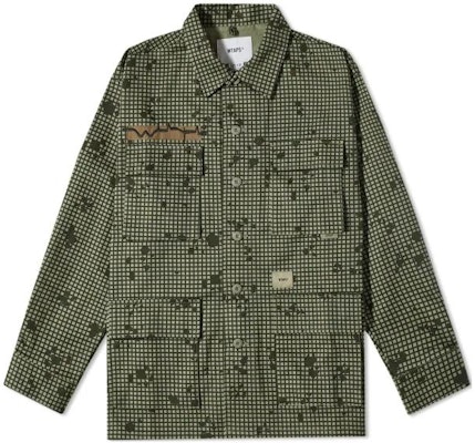 WTAPS FW22 Olive Green Plaid Printed Collar Jacket Outerwear. 212WVDT-SHM03-CMO Order WTAPS FW22 Olive Green Plaid Printed Collar Jacket Outerwear. 212WVDT-SHM03-CMO