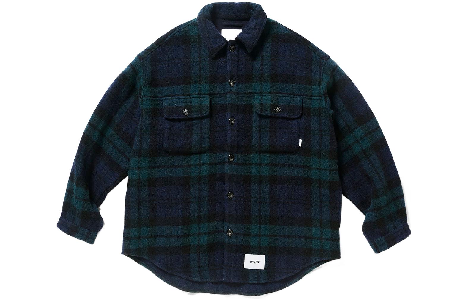 WTAPS FW22 Plaid Single-Breasted Collar Jacket Blue 222WVDT-JKM04