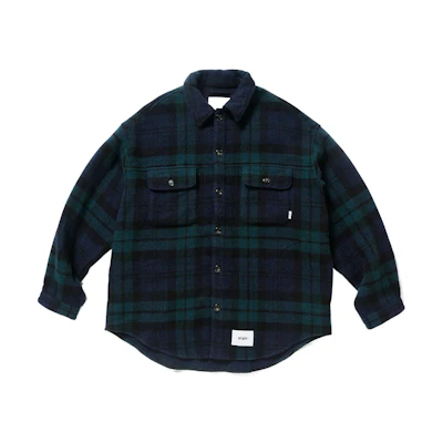 WTAPS FW22 Plaid Single-Breasted Collar Jacket Blue 222WVDT-JKM04