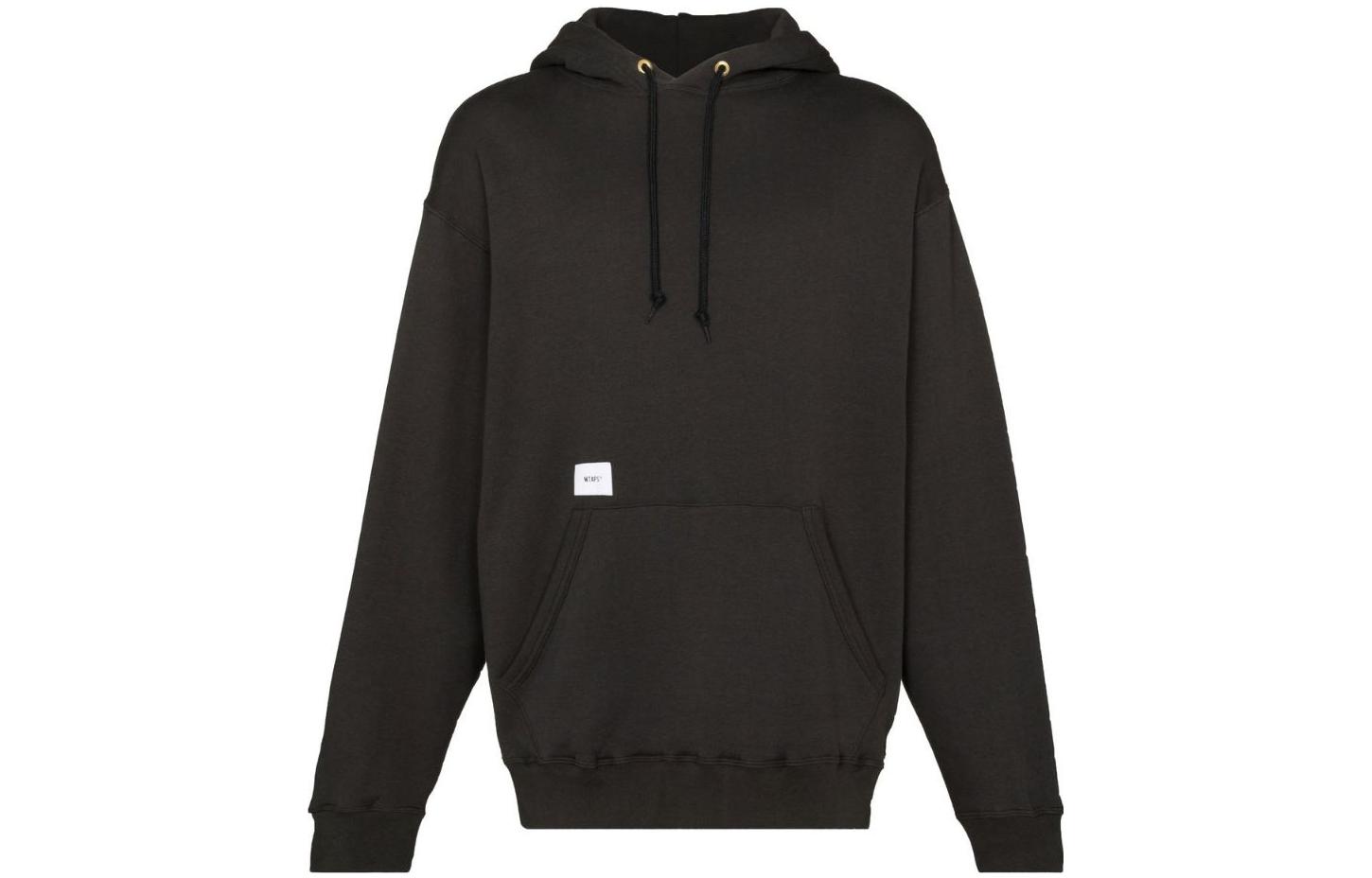 WTAPS FW22 Solid Color Drawstring Hoodie Men’s Black 221ATDTCSM09BLACK