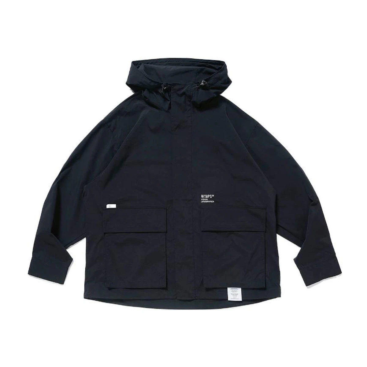 WTAPS FW22 メンズ ソリッドカラー ロゴプリント フーディージャケット WTAPS FW22 メンズ ソリッドカラー ロゴプリント フーディージャケット