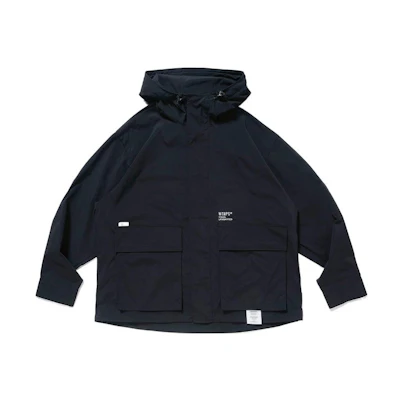 WTAPS FW22 Solid Color Letter Print Hoodie Jacket for Men 222WVDT-SHM02