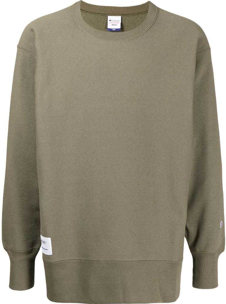 wtaps-fw-22-solid-color-patch-crewneck-sweatshirt-green-mens-202-hbchdcsm-03-solive