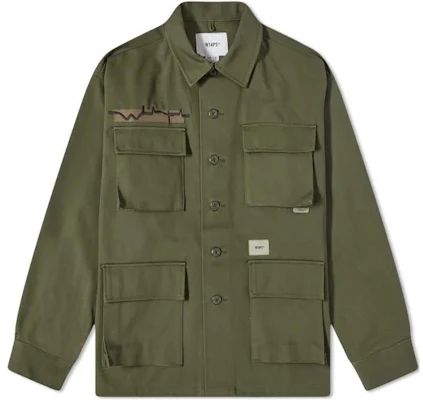 WTAPS FW22 Solid Pocket Long Sleeve Jacket Green Outerwear 212WVDT-SHM02-OVD Buy WTAPS FW22 Solid Pocket Long Sleeve Jacket Green Outerwear 212WVDT-SHM02-OVD