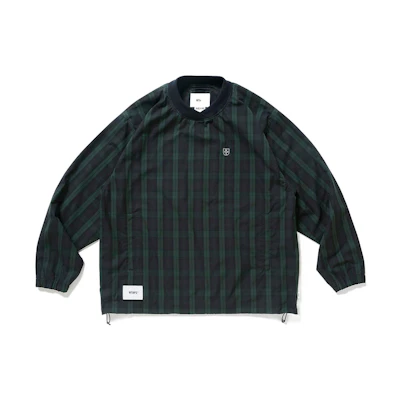 WTAPS FW22 Striped Crewneck Pullover Sweatshirt Green 222TQDT-JKM03
